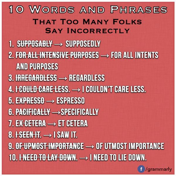 10 Words and Phrases that Too Many Folks Say&nbsp;Incorrectly